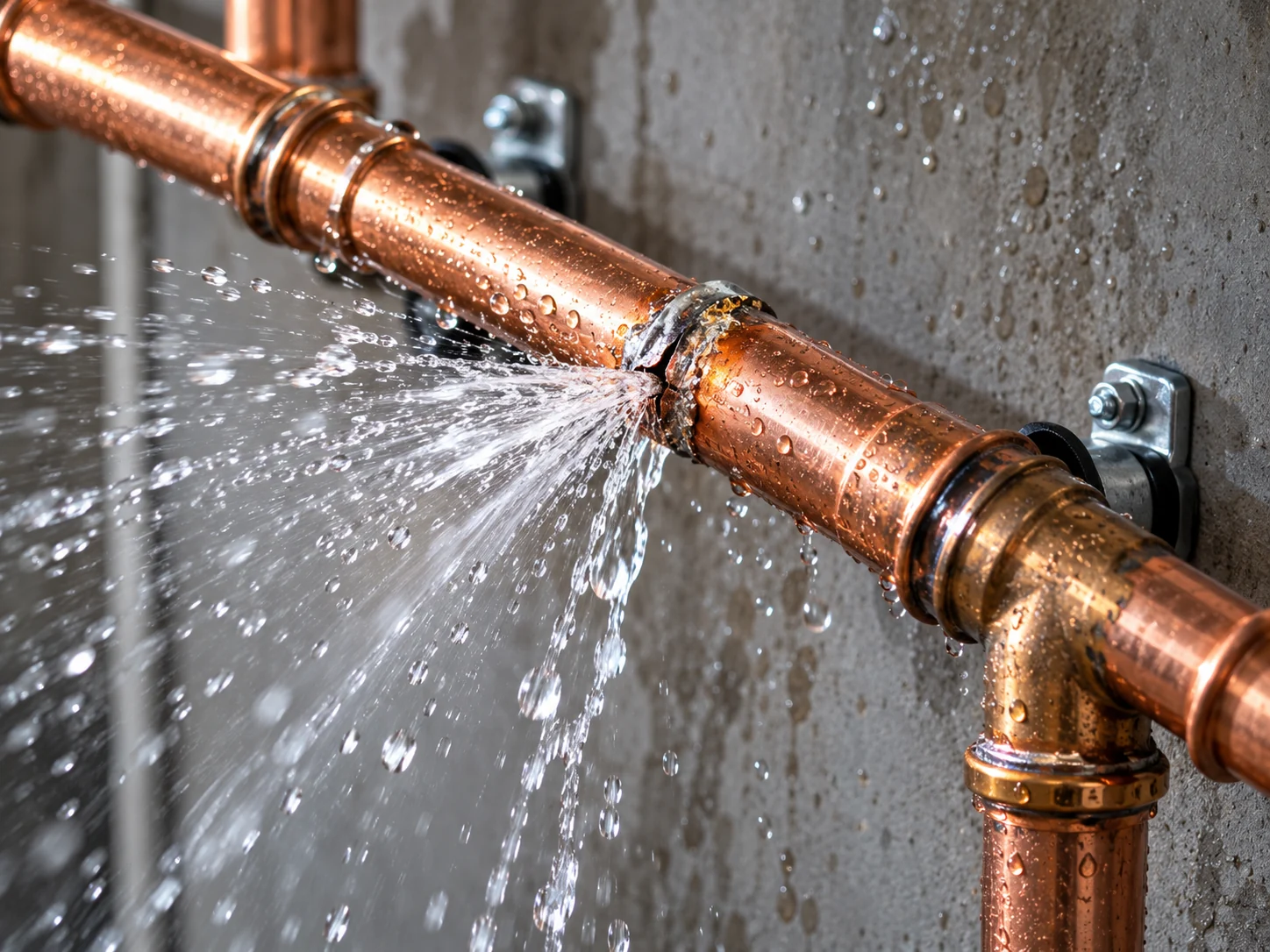 Visible water leaks — illustrative plumbing concept